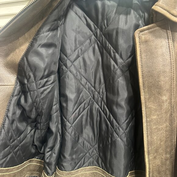 LL Bean Mens Vintage Goatskin Leather Bomber Jacket - Picture 7 of 10
